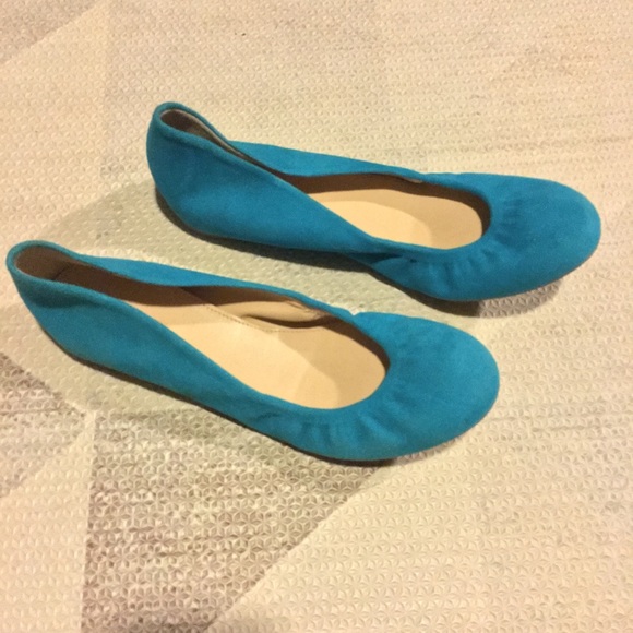 New J.Crew Cece Suede Italian Flats Teal Peacock - Picture 4 of 4